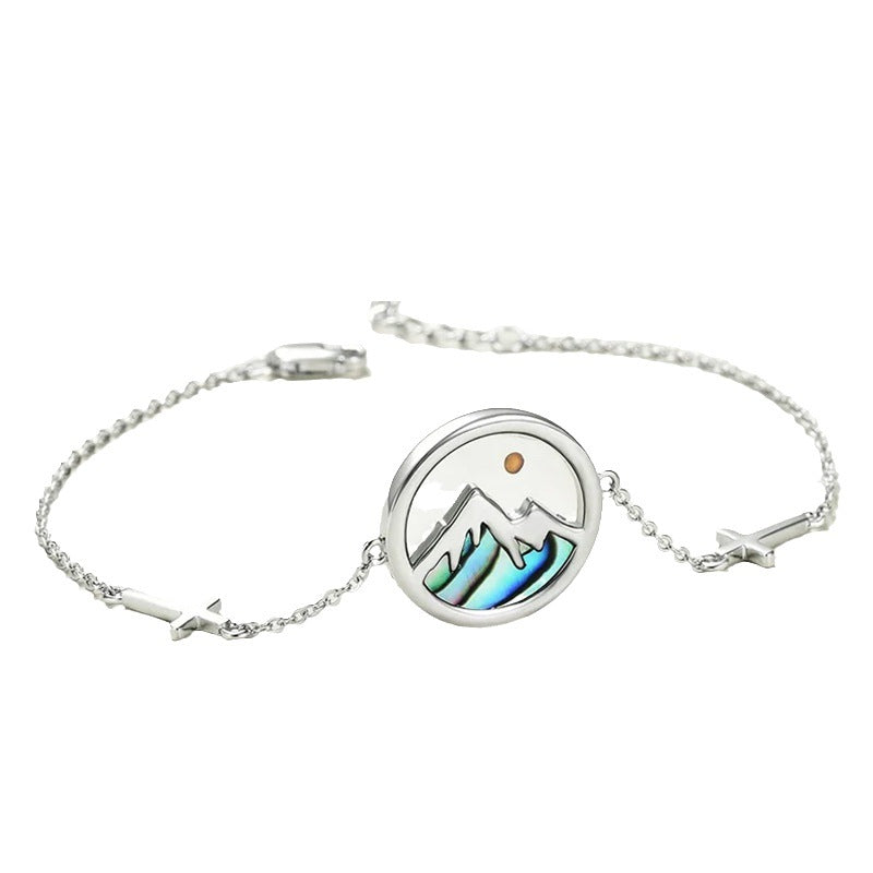 Wholesale Stainless Steel Bracelet Simple Shell Inlaid Mustard Seed Necklace